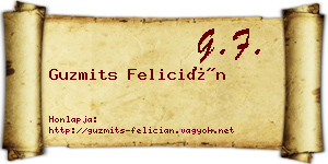 Guzmits Felicián névjegykártya